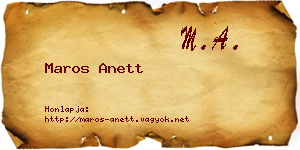 Maros Anett névjegykártya
