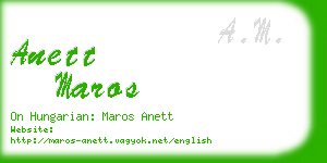 anett maros business card